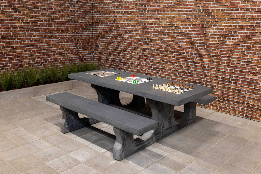 Table Multi-jeux (1-3-4) standard béton anthracite