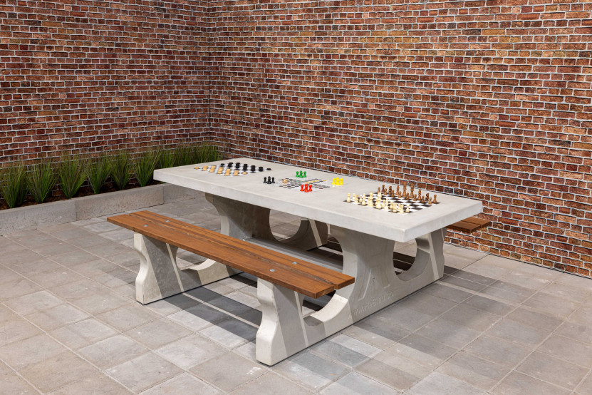 Table Multi-jeux (1-3-2) DeLuxe Beton Naturel