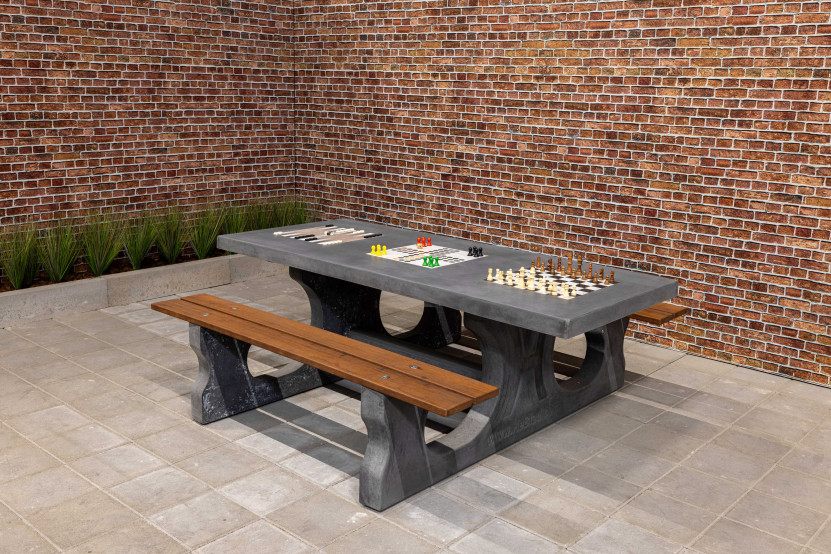 Table Multi-jeux (1-3-4) DeLuxe béton anthracite